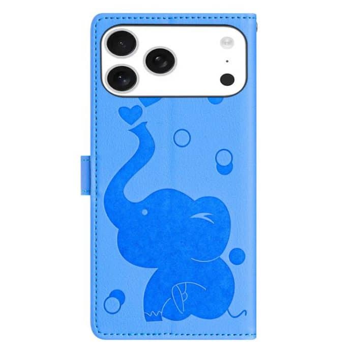 Handyhülle aus Leder mit geprägtem Cartoon-Elefantenmotiv, For iPhone 16 Pro Max, For iPhone 16 Pro, For iPhone 16 Plus, For iPhone 16 – Bild 3