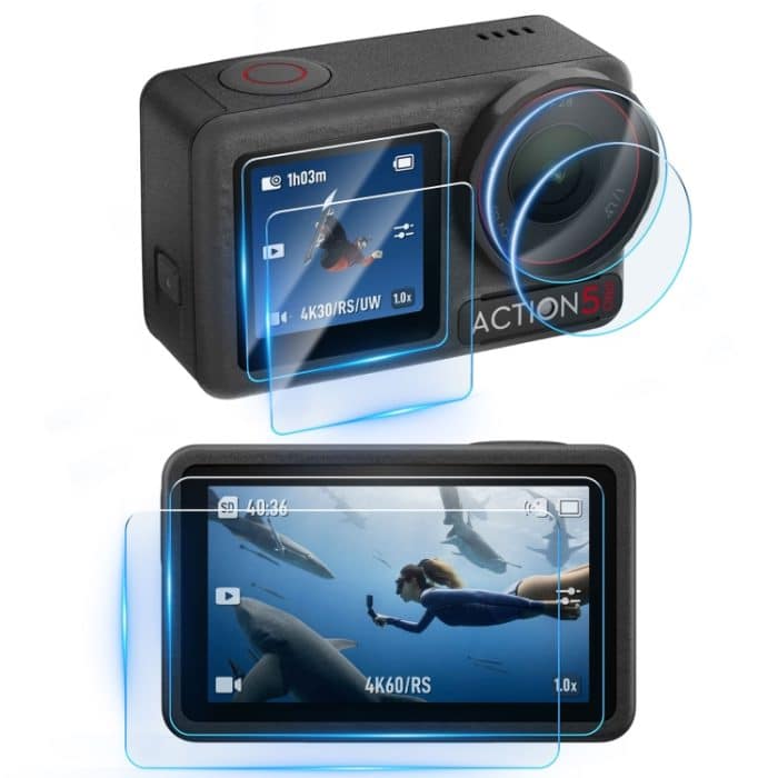 STARTRC 3 in 1 Objektivschutz Front- und Heckscheibe aus gehärtetem Glas, For DJI Osmo Action 5 Pro – Bild 1