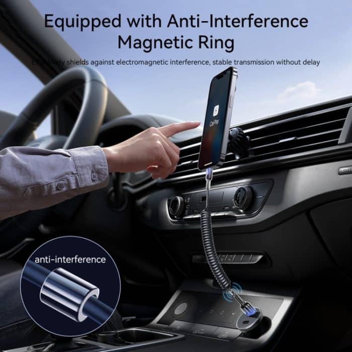 JOYROOM S-A43 3A USB auf USB-C / Typ-C Spiral-Schnellladedatenkabel – Bild 3