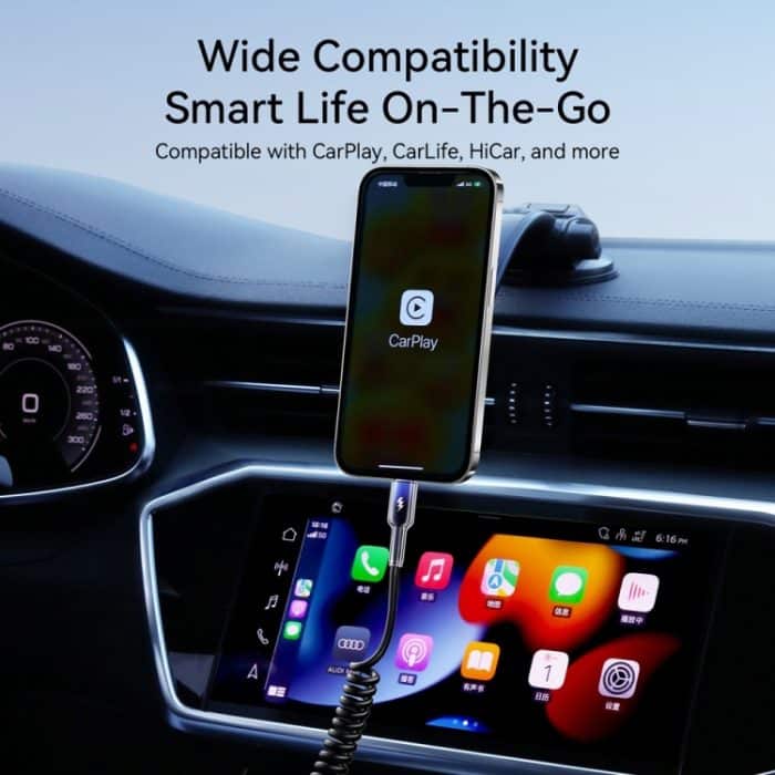 JOYROOM S-A43 3A USB auf USB-C / Typ-C Spiral-Schnellladedatenkabel – Bild 4