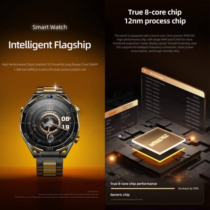 Zeblaze Ares 1,508 Zoll 4G LTE Android 10 Smart Watch, 6 GB + 128 GB, MTK6762 Octa Core, unterstützt Herzfrequenz/Blutsauerstoff – Bild 2