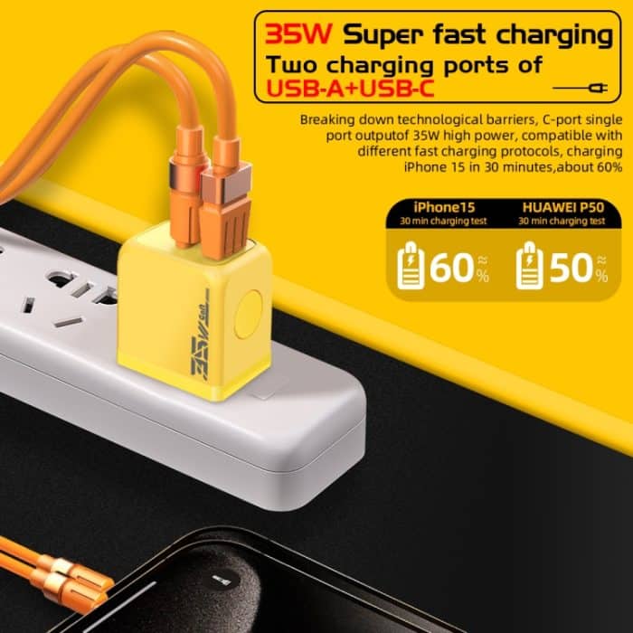 M167 PD 35W Typ-C und USB QC 3.0 Schnellladegerät – Bild 3