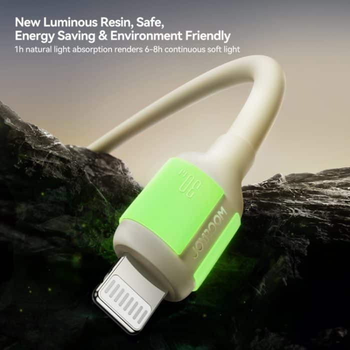 JOYROOM S-A53 Fluorescent Series 30W Typ-C auf 8-Pin Schnellladedatenkabel – Bild 2