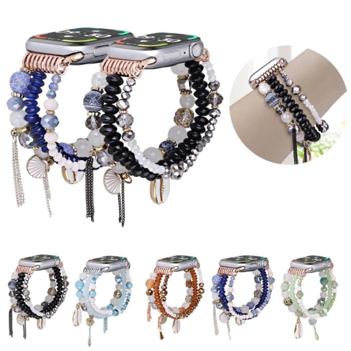 Uhrenarmband mit Muschelperlen und Kette, For Apple Watch 46mm / 49mm / 45mm / 44mm, For Apple Watch 42mm / 41mm / 40mm / 38mm – Bild 2