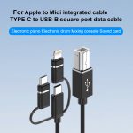 3-in-1-8-Pin-, Typ-C-, Micro-USB- auf USB-B-MIDI-Instrumenten-Druckerkabel, Länge: 1 m – Bild 2