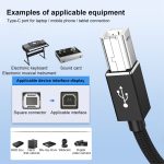 3-in-1-8-Pin-, Typ-C-, Micro-USB- auf USB-B-MIDI-Instrumenten-Druckerkabel, Länge: 1 m – Bild 3