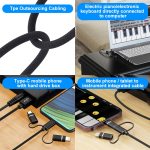 3-in-1-8-Pin-, Typ-C-, Micro-USB- auf USB-B-MIDI-Instrumenten-Druckerkabel, Länge: 1 m – Bild 8