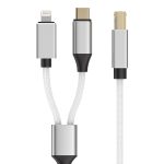 2-in-1-Druckerkabel für MIDI-Instrumente, Typ C und 8-Pin auf USB-B, Länge: 1 m