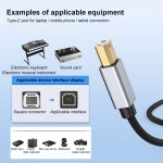 2-in-1-Druckerkabel für MIDI-Instrumente, Typ C und 8-Pin auf USB-B, Länge: 1 m – Bild 3