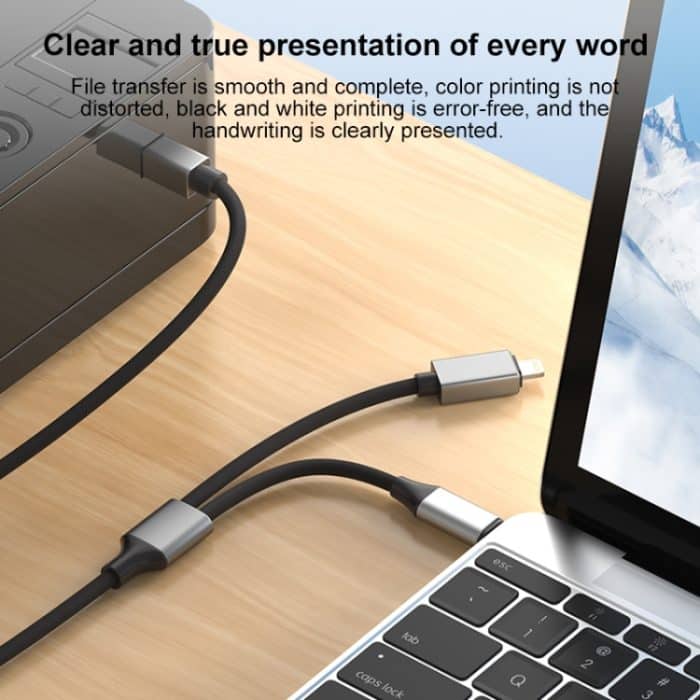 2-in-1-Druckerkabel für MIDI-Instrumente, Typ C und 8-Pin auf USB-B, Länge: 1 m – Bild 7