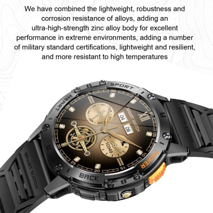 LEMFO K65 1,43 Zoll Bluetooth-Anruf-Smartwatch, unterstützt Herzfrequenz/Blutsauerstoff – Bild 3