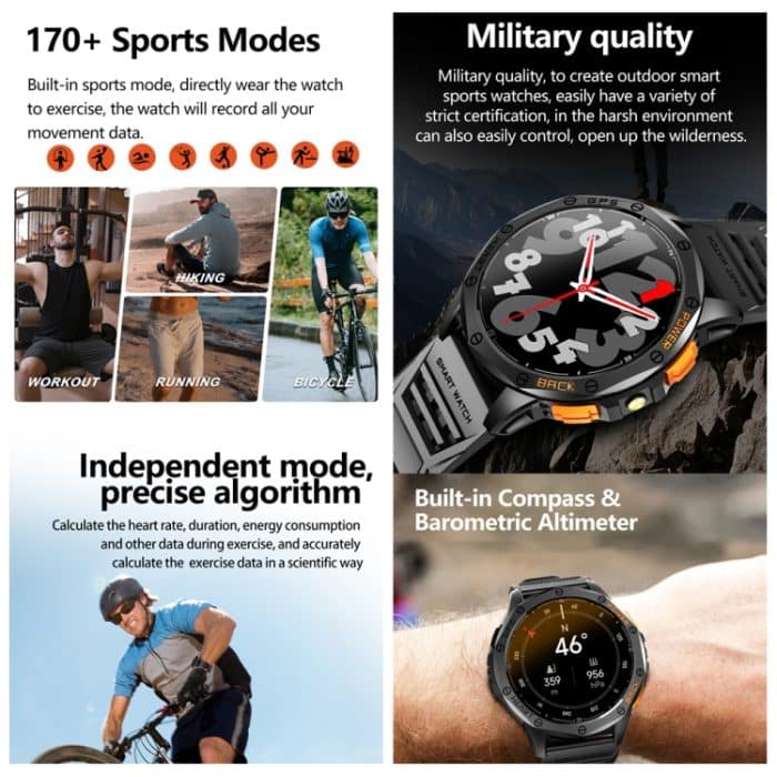 LEMFO K67 1,43 Zoll AMOLED-Bildschirm GPS-Sport-Smartwatch, unterstützt Bluetooth-Anrufe/Gesundheitsüberwachung – Bild 5