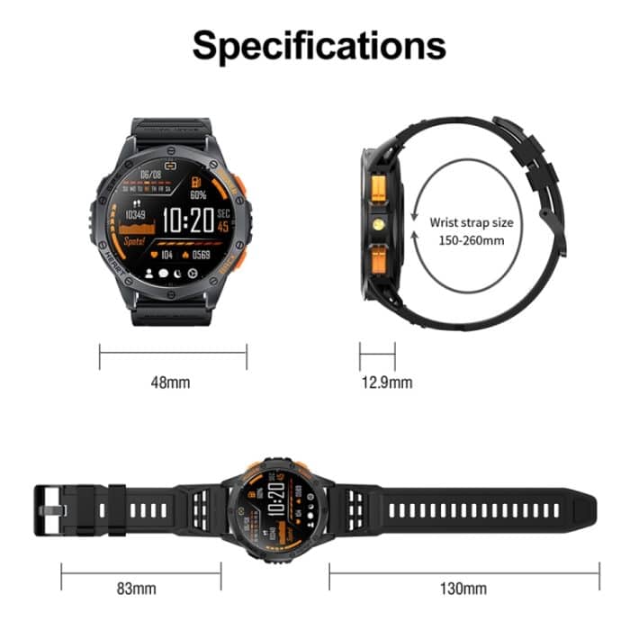 LEMFO K67 1,43 Zoll AMOLED-Bildschirm GPS-Sport-Smartwatch, unterstützt Bluetooth-Anrufe/Gesundheitsüberwachung – Bild 9