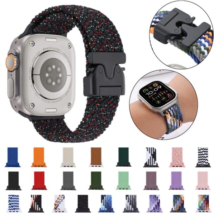Geflochtenes Uhrenarmband mit Druckknopf, For Apple Watch 46mm / 49mm / 45mm / 44mm – Bild 2