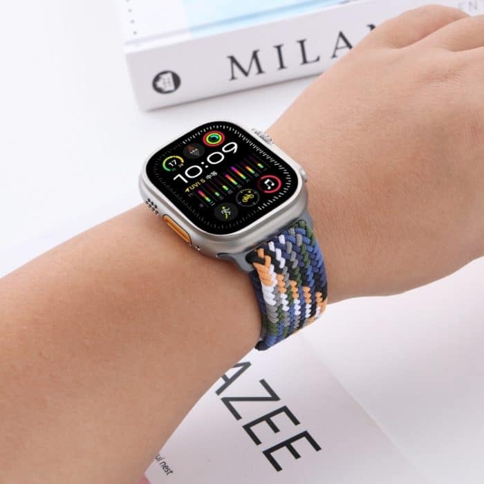 Geflochtenes Uhrenarmband mit Druckknopf, For Apple Watch 46mm / 49mm / 45mm / 44mm – Bild 5