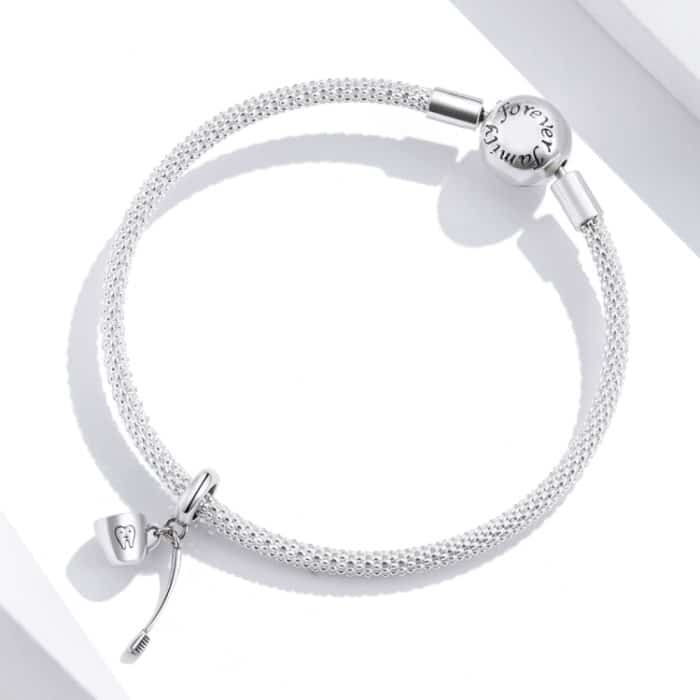 S925 Sterling Silber Zahnbürste Cup Anhänger DIY Armband Halskette Zubehör – Bild 7