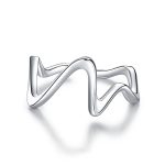 S925 Sterling Silber Simple Wave Curve Damenring