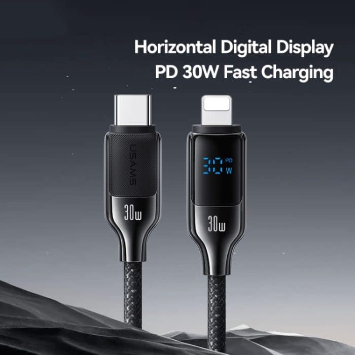 USAMS SJ741 30 W USB-C/Typ-C auf 8-poliges Digitaldisplay-Schnelldatenkabel, Länge: 1,2 m – Bild 2
