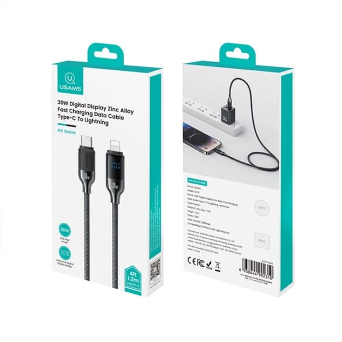 USAMS SJ741 30 W USB-C/Typ-C auf 8-poliges Digitaldisplay-Schnelldatenkabel, Länge: 1,2 m – Bild 9