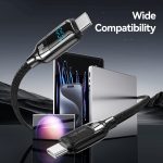 USAMS SJ742 100 W USB-C / Typ-C auf USB-C / Typ-C Zinklegierung Digitalanzeige Schnelles Datenkabel, Länge: 1,2 m – Bild 4