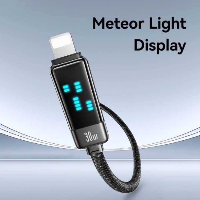 USAMS SJ743 30 W USB-C/Typ-C auf 8-poliges Schnelldatenkabel aus Zinklegierung, Länge: 1,2 m – Bild 2