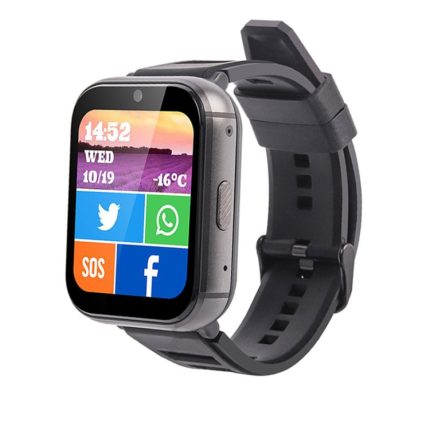 UNIWA DM66 4G Calling Smart Watch, 1,99 Zoll IPS-Bildschirm Android 9.0 unterstützt WiFi GPS, 2GB+16GB, 4GB+64GB