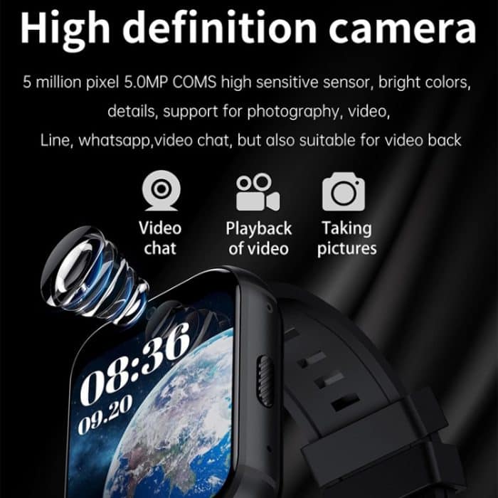 UNIWA DM66 4G Calling Smart Watch, 1,99 Zoll IPS-Bildschirm Android 9.0 unterstützt WiFi GPS, 2GB+16GB, 4GB+64GB – Bild 10