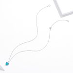 S925 Sterling Silber Deep Blue Heart Frauen Nacklace Schmuck – Bild 2
