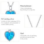 S925 Sterling Silber Deep Blue Heart Frauen Nacklace Schmuck – Bild 5