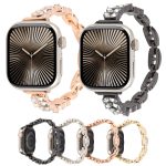 Schlankes Uhrenarmband aus Legierung mit Blatt-Diamant-Schnellverschluss, For Apple Watch 46mm / 49mm / 45mm / 44mm, For Apple Watch 42mm / 41mm / 40mm / 38mm – Bild 2