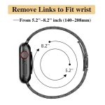 Schmales Uhrenarmband aus Metall mit sieben Perlen und Schleuderschnalle, For Apple Watch 46mm / 49mm / 45mm / 44mm, For Apple Watch 42mm / 41mm / 40mm / 38mm – Bild 3