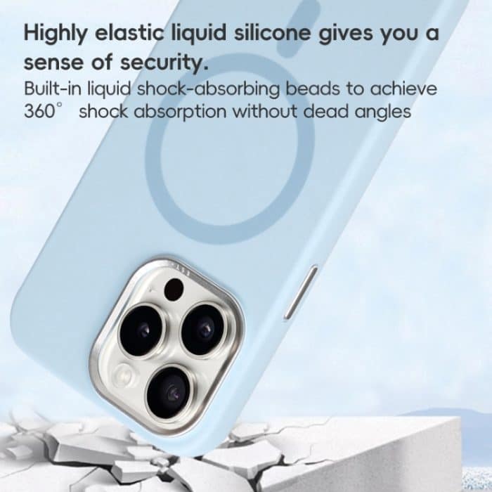 Metalllinsenrahmen Flüssigsilikon MagSafe Telefonhülle, For iPhone 16 Pro Max – Bild 8