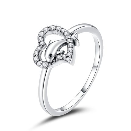 S925 Sterling Silber Tiefblaues Herz Damen Ring Schmuck