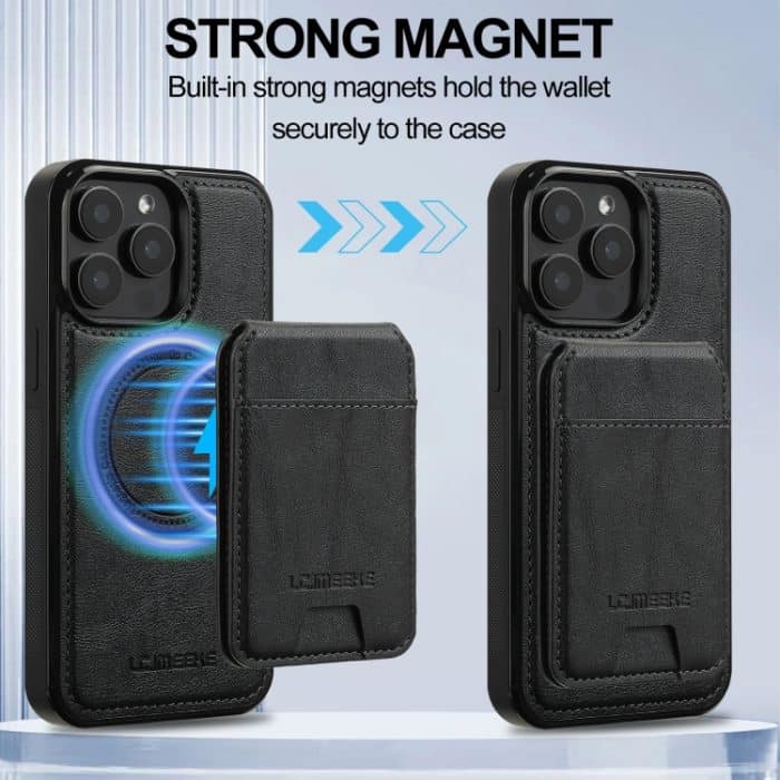 LC.IMEEKE L3-Serie Abnehmbare RFID-Kartentasche Magsafe-Telefonhülle, iPhone 16e, For iPhone 15 Pro Max, For iPhone 15 Pro, For iPhone 15 Plus / 14 Plus – Bild 5