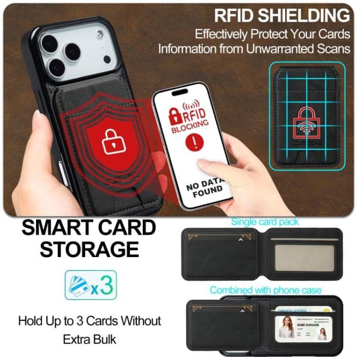 LC.IMEEKE L3-Serie Abnehmbare RFID-Kartentasche Magsafe-Telefonhülle, For iPhone 16 Pro Max, For iPhone 16 Pro, For iPhone 16 Plus, For iPhone 16 – Bild 4