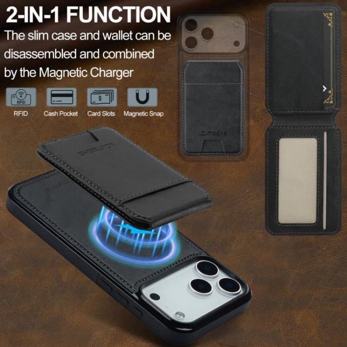 LC.IMEEKE L3-Serie Abnehmbare RFID-Kartentasche Magsafe-Telefonhülle, For iPhone 16 Pro Max, For iPhone 16 Pro, For iPhone 16 Plus, For iPhone 16 – Bild 8