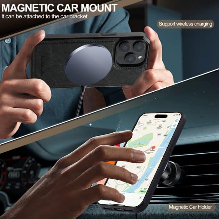 LC.IMEEKE L5-Serie Abnehmbare RFID-Kartentasche Magsafe-Telefonhülle, iPhone 16e, For iPhone 15 Pro Max, For iPhone 15 Pro, For iPhone 15 Plus / 14 Plus – Bild 5