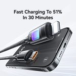 USAMS SJ749 30W Typ-C / USB-C auf 8-poliges Datenkabel aus Zinklegierung mit buntem Licht – Bild 5