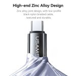 USAMS SJ749 30W Typ-C / USB-C auf 8-poliges Datenkabel aus Zinklegierung mit buntem Licht – Bild 6