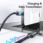 USAMS SJ749 30W Typ-C / USB-C auf 8-poliges Datenkabel aus Zinklegierung mit buntem Licht – Bild 7