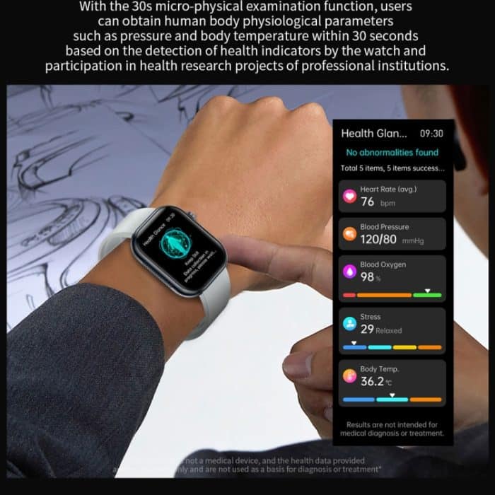 ET587 1,95 Zoll AMOLED-Bildschirm Smart Watch, EKG Elektrokardiogramm/Blutzuckerüberwachung – Bild 6