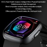 ET593 1,75 Zoll IPS Quadratischer Bildschirm Smart Watch, EKG Elektrokardiogramm / Blutzuckerüberwachung – Bild 2