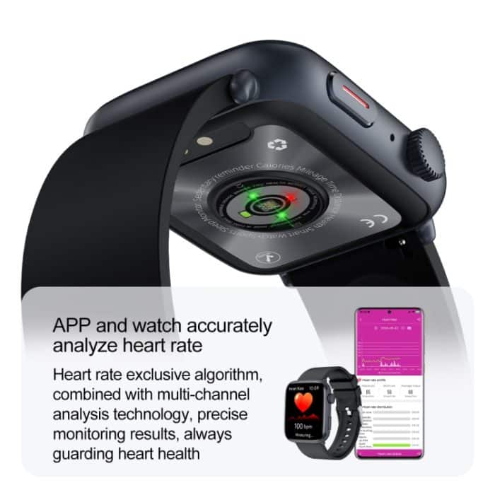 T92 1,81 Zoll IPS Square Screen Smart Watch, Herzfrequenz / Blutsauerstoff / Blutdruck – Bild 5