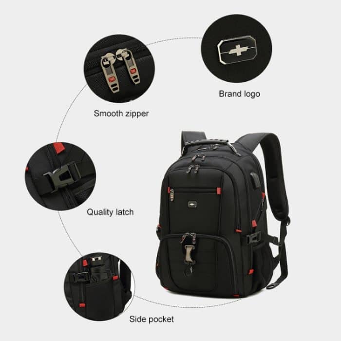 Multifunktionaler Business-Rucksack mit großer Kapazität und wasserdichtem Doppelschultergurt und USB-Schnittstelle, 18 inch, 20 inch, 22 inch – Bild 3