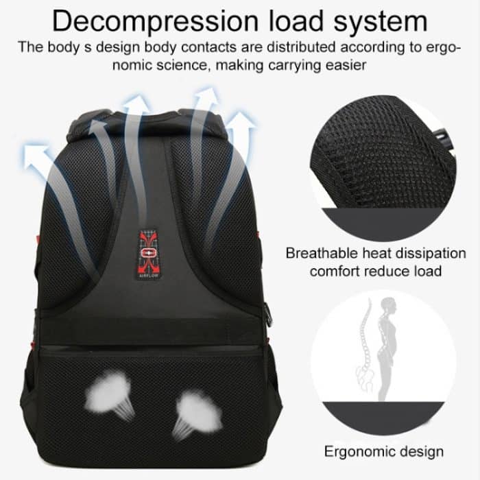 Multifunktionaler Business-Rucksack mit großer Kapazität und wasserdichtem Doppelschultergurt und USB-Schnittstelle, 18 inch, 20 inch, 22 inch – Bild 6
