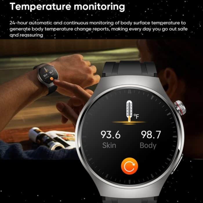 MT200 1,43 Zoll AMOLED IP67 Stahlband Smart Call Watch, unterstützt EKG – Bild 7
