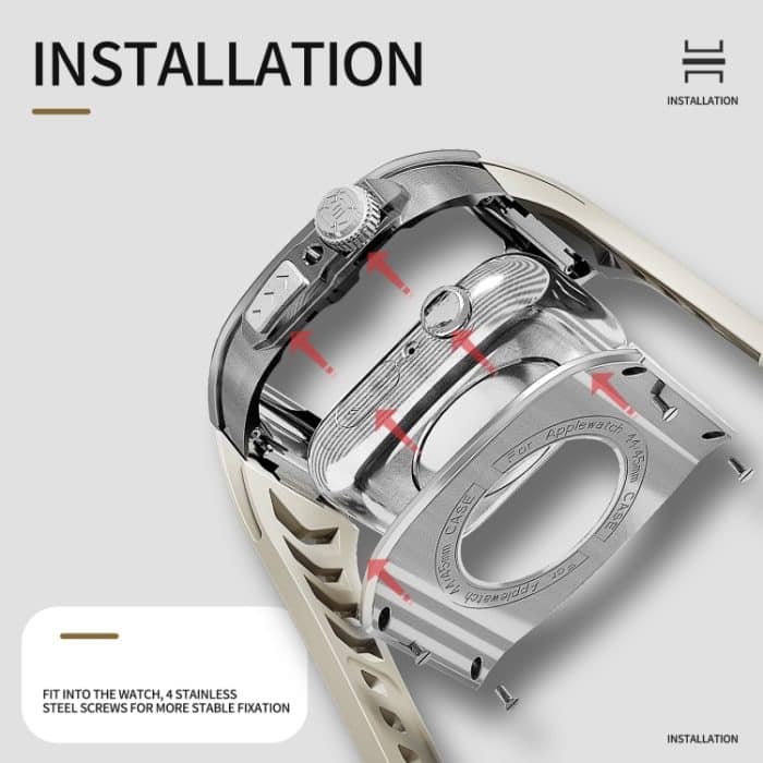 RedPepper Armor Metallgehäuse Integriertes Silikonarmband, For Apple Watch 44mm / 45mm – Bild 4