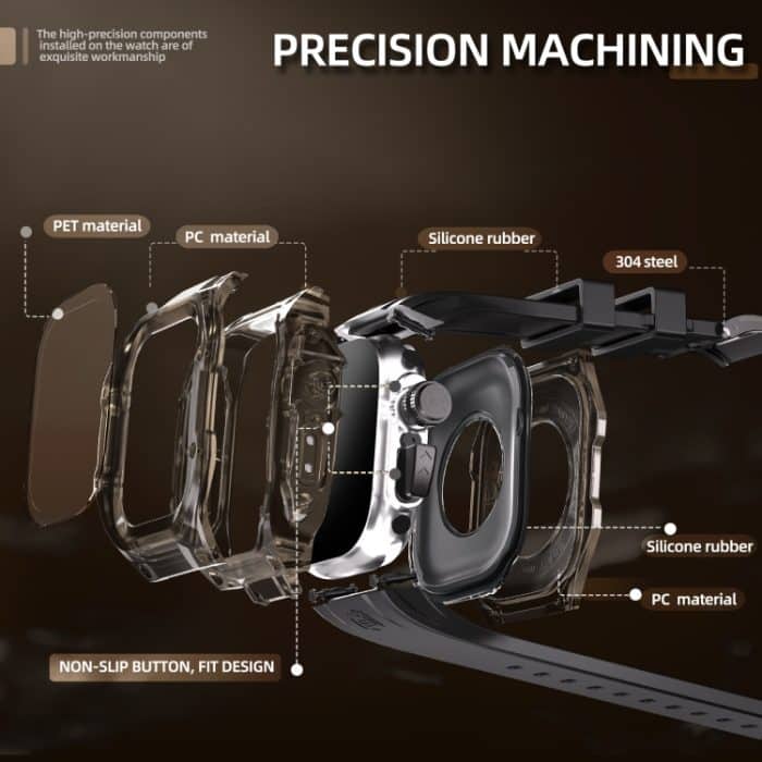 RedPepper Armor Metallgehäuse Integriertes Silikonarmband, For Apple Watch Ultra 1 / 2 49mm – Bild 8