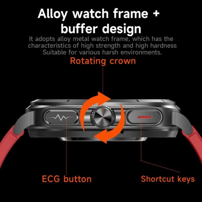 ET492 1,43 Zoll AMOLED-Bildschirm Silikonarmband Smart Watch unterstützt EKG/Blutzuckerüberwachung – Bild 4