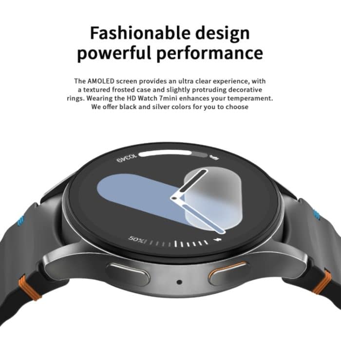 HD Watch7 Mini 1,3 Zoll AMOLED-Bildschirm Smart Watch unterstützt Herzfrequenzüberwachung/Blutsauerstoffüberwachung – Bild 4